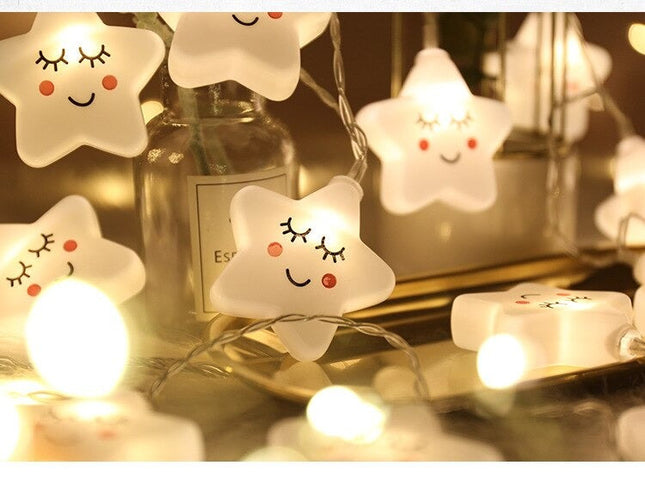 LED Lichterkette mit Sternen warmweiß