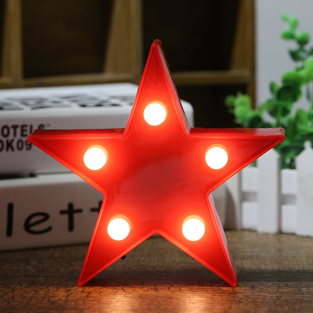 Stern Dekolampe LED in rot weiß