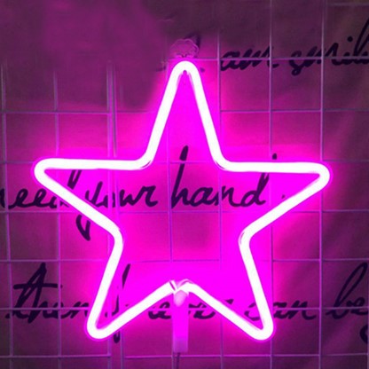 LED Neon Stern Lampe gelb rosa