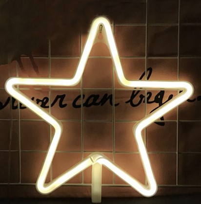 LED Neon Stern Lampe gelb rosa
