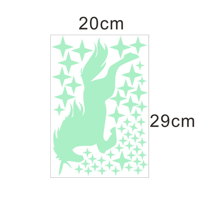 Leuchtende Einhorn Wandsticker mit Sternen Set