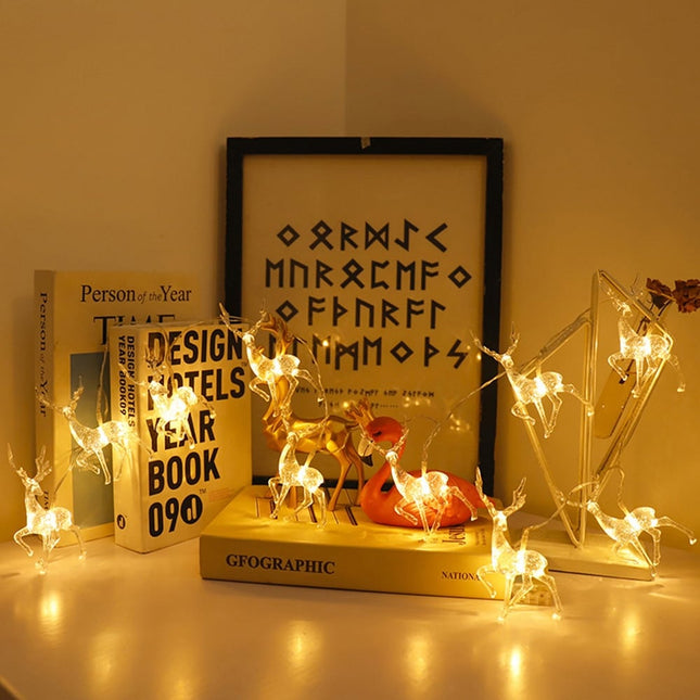 LED Lichterkette mit Rentier Figuren