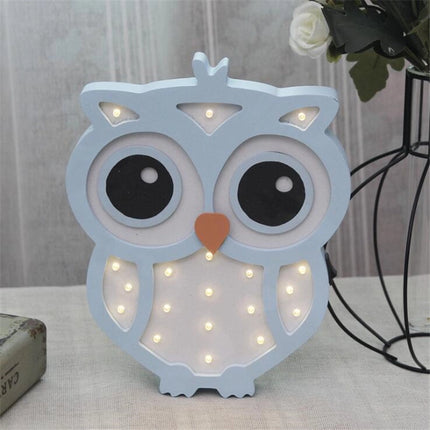 Hölzerne Eule LED Wandlampe Kinderzimmer Deko