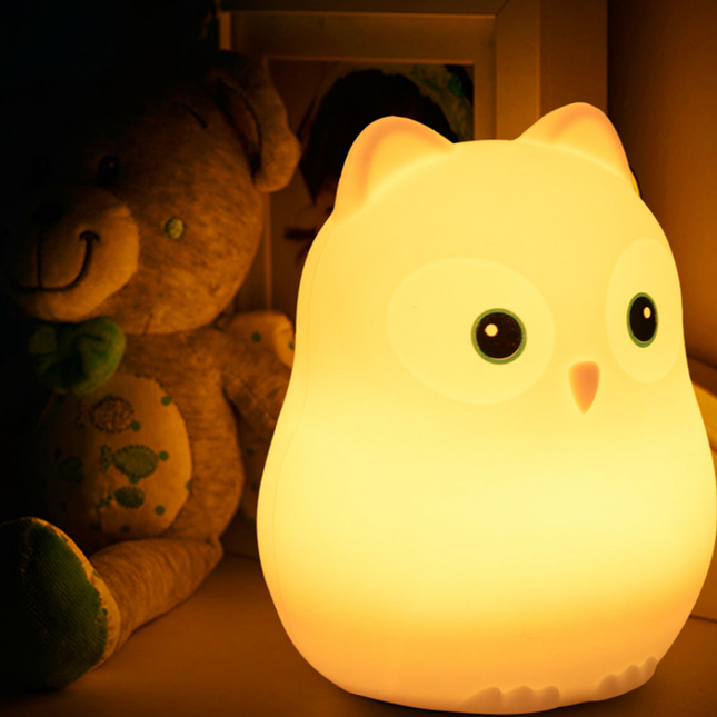 Süße Eule Silikon Nachtlicht mit Fernbedienung