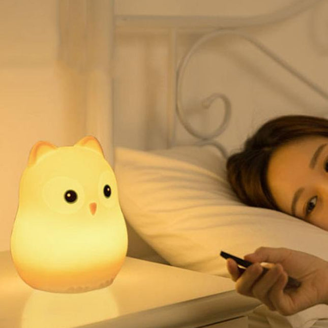 Süße Eule Silikon Nachtlicht mit Fernbedienung