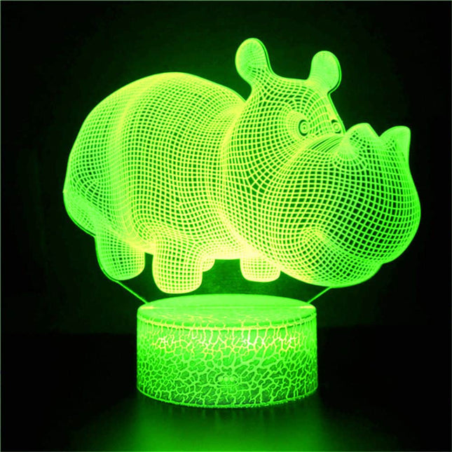 3D Illusion Nilpferd Lampe Fernbedienung