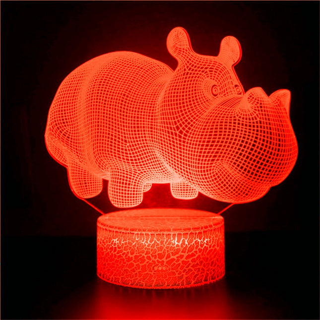3D Illusion Nilpferd Lampe Fernbedienung