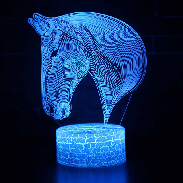 3D LED Pferdekopf Illusion Lampe