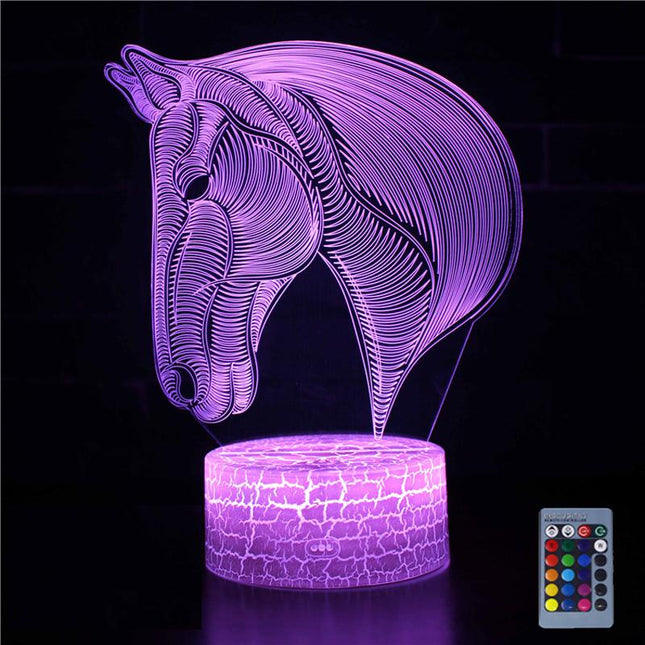 3D LED Pferdekopf Illusion Lampe