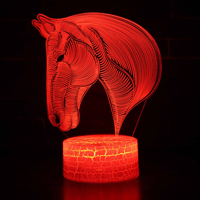 3D LED Pferdekopf Illusion Lampe