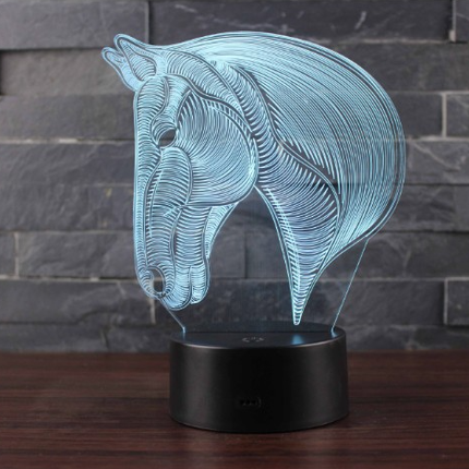 3D LED Pferdekopf Illusion Lampe