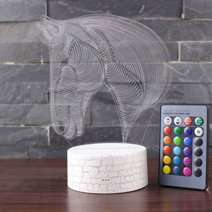 3D LED Pferdekopf Illusion Lampe