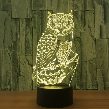 LED 3D Illusion Eule Tischlampe Nachtlicht