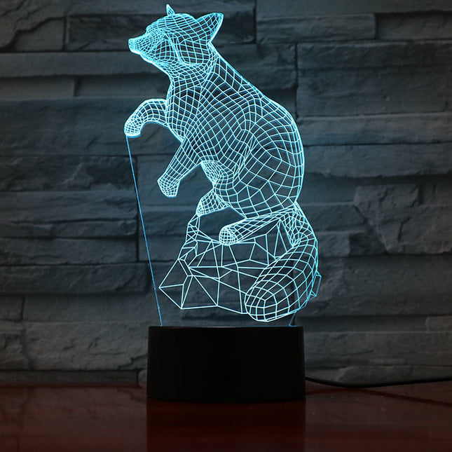 3D Illusion Fuchs Nachtlicht Lampe