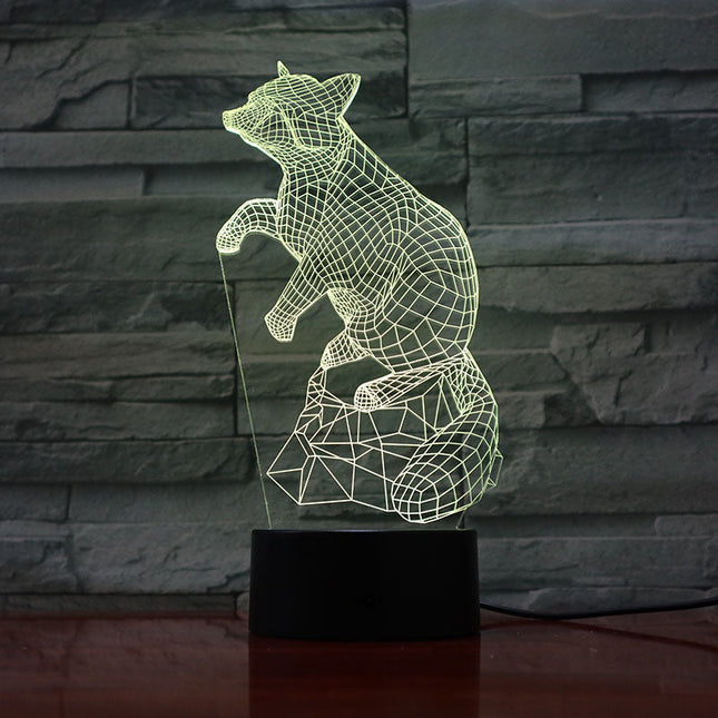 3D Illusion Fuchs Nachtlicht Lampe