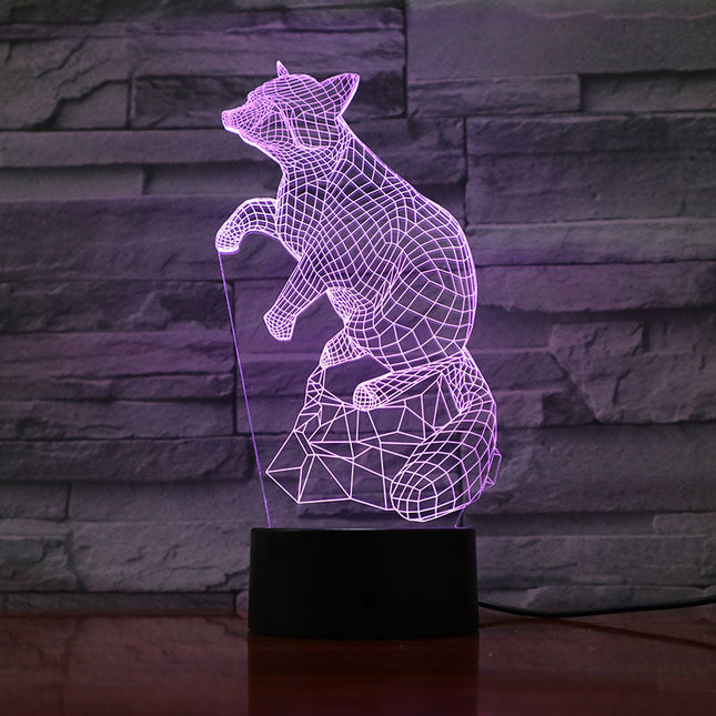 3D Illusion Fuchs Nachtlicht Lampe