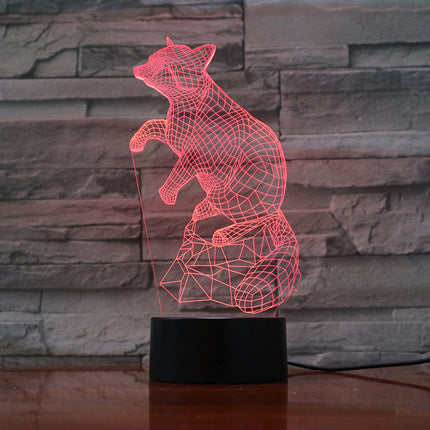 3D Illusion Fuchs Nachtlicht Lampe