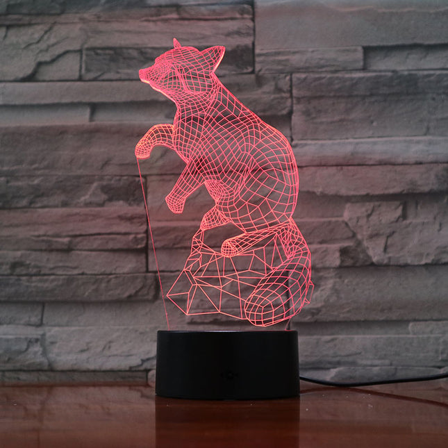 3D Illusion Fuchs Nachtlicht Lampe