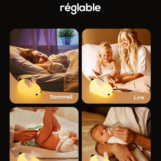 Hasen Nachtlicht aus Silikon Touch