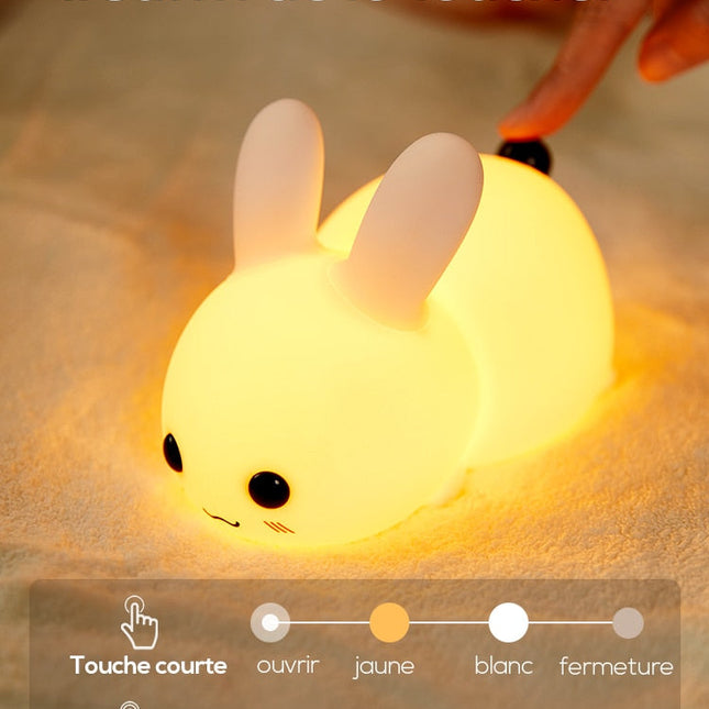 Hasen Nachtlicht aus Silikon Touch