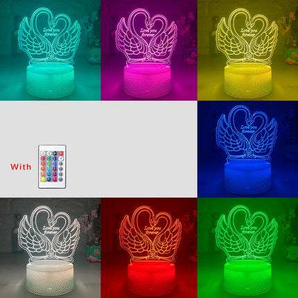 3D LED Lampe Schwan Herz mit Touch