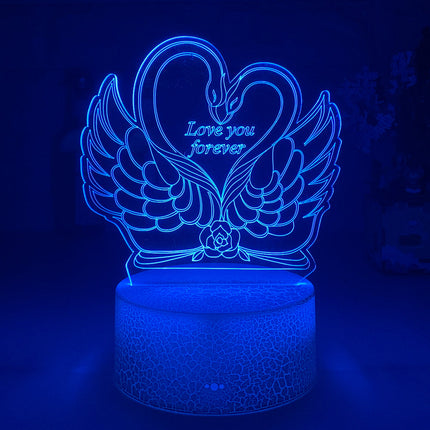 3D LED Lampe Schwan Herz mit Touch
