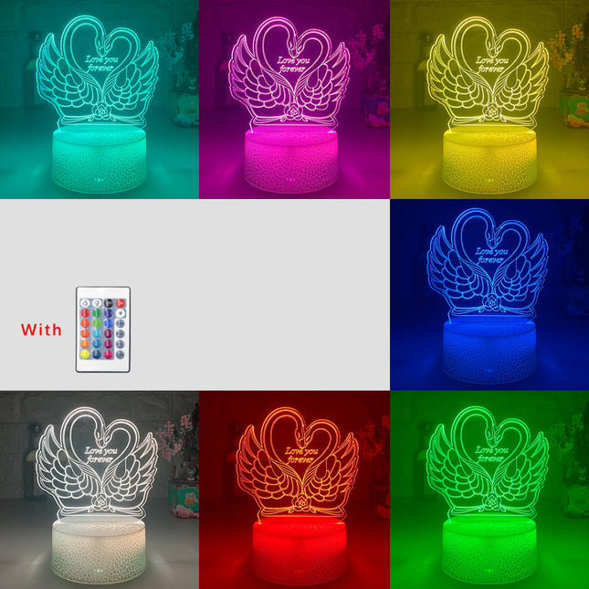 3D LED Lampe Schwan Herz mit Touch