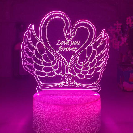 3D LED Lampe Schwan Herz mit Touch