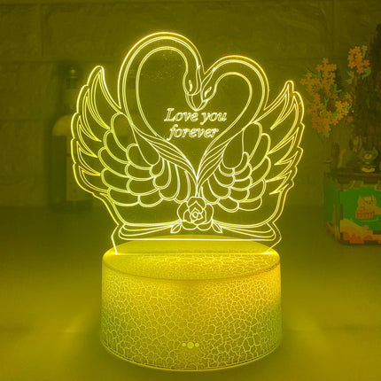 3D LED Lampe Schwan Herz mit Touch