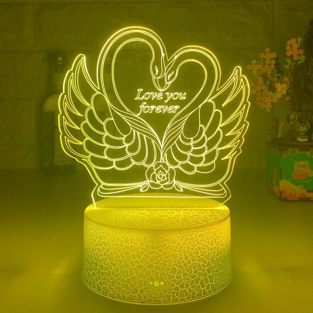 3D LED Lampe Schwan Herz mit Touch