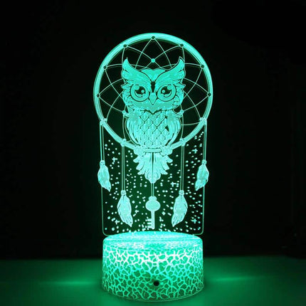 Deko Nachtlicht Eule mit Traumfänger