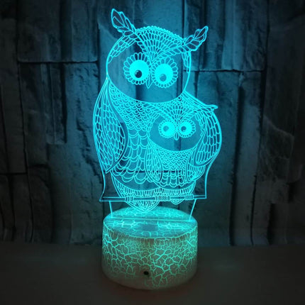 Dekorative 3D Lampe Eulen Familie