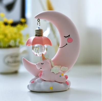 Einhorn Nachtlicht mit Mond für Kinder