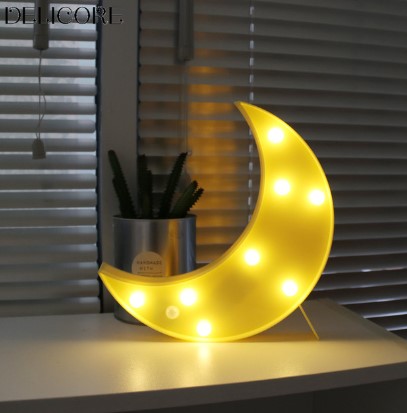 Bunte LED Mond Dekolampe für Kinderzimmer