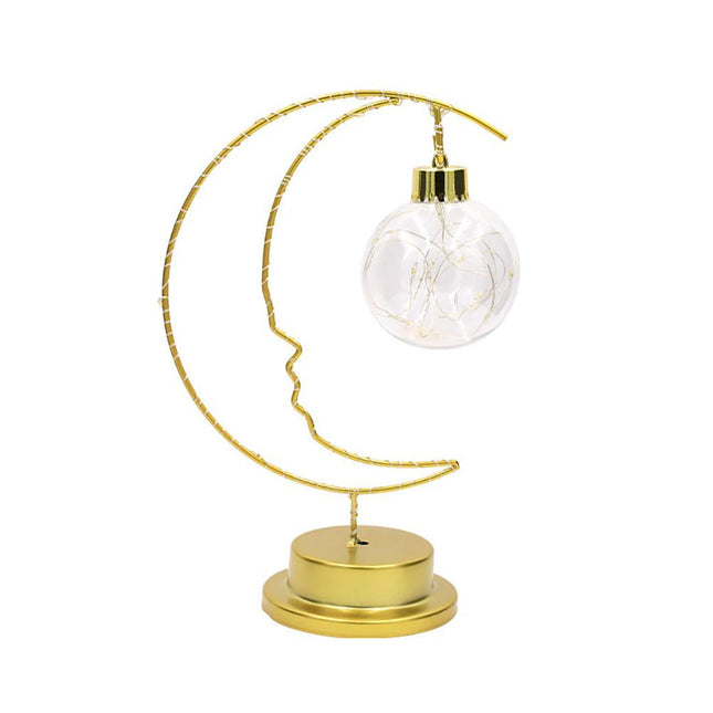 Goldene Mond Lampe LED Tischdeko