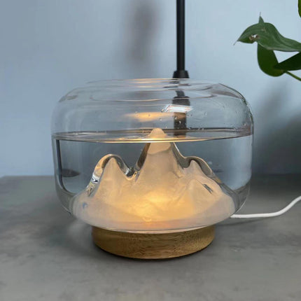 Berg Landschaft LED Lampe im Glas