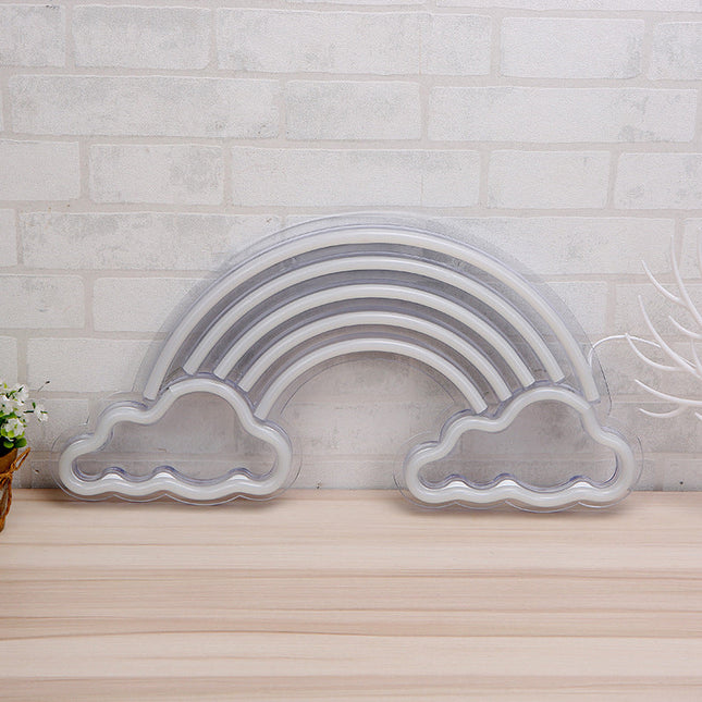 Regenbogen Neon Schild als Wandlampe