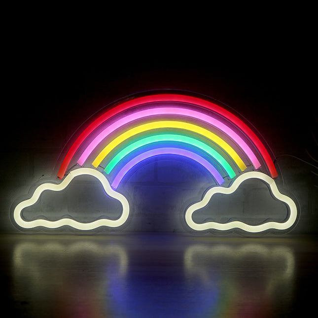 Regenbogen Neon Schild als Wandlampe