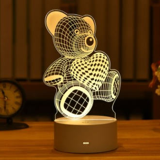 3D Illusion LED Lampe Bär Nachtlicht