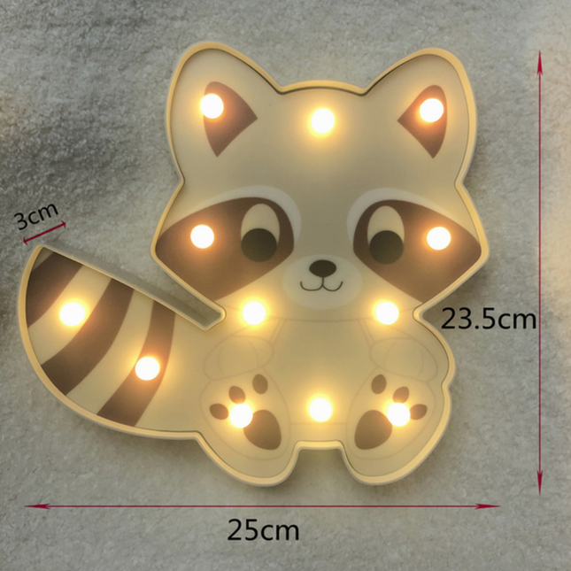 Süßer Waschbär Wandlampe für Kinderzimmer