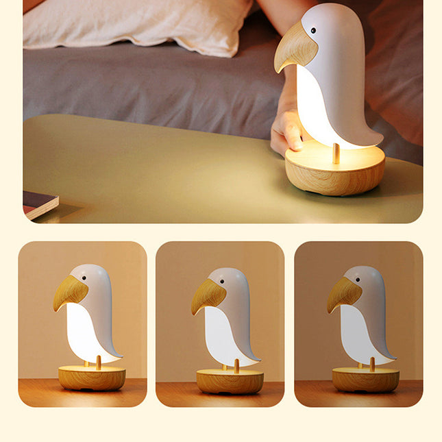 Tukan Tischlampe aus Holz für Kinder