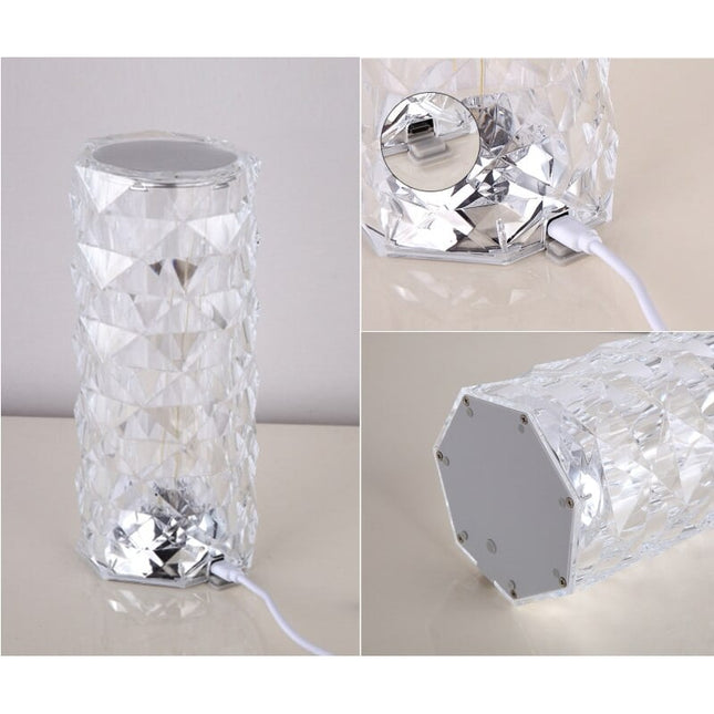 Kristall Deko Tischlampe mit Projektion