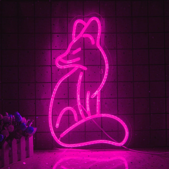 Fuchs Neon Schild für Wanddekoration