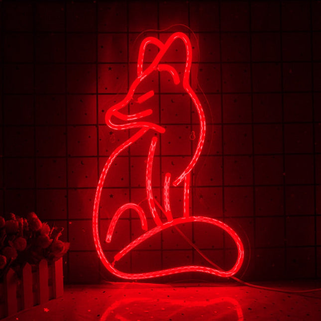 Fuchs Neon Schild für Wanddekoration