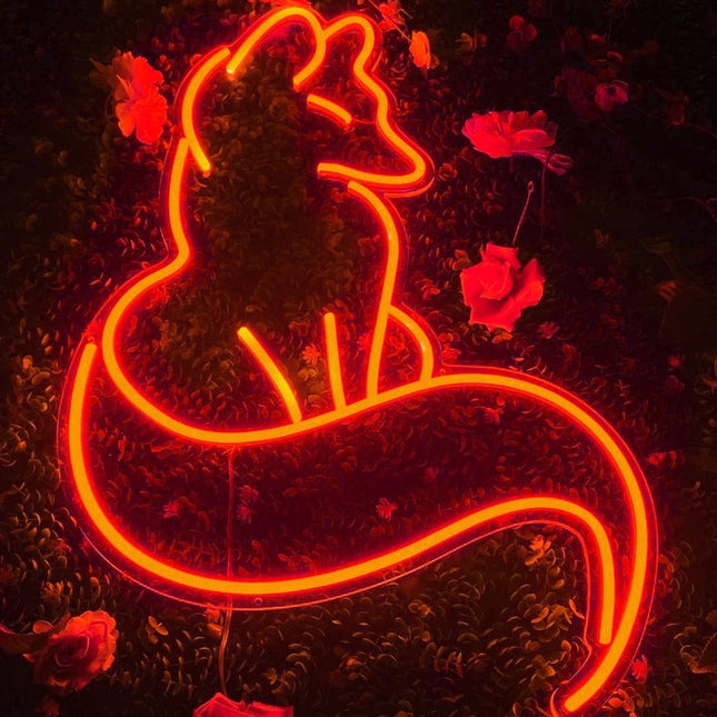 LED Neon Leuchte Fuchs als Wanddeko