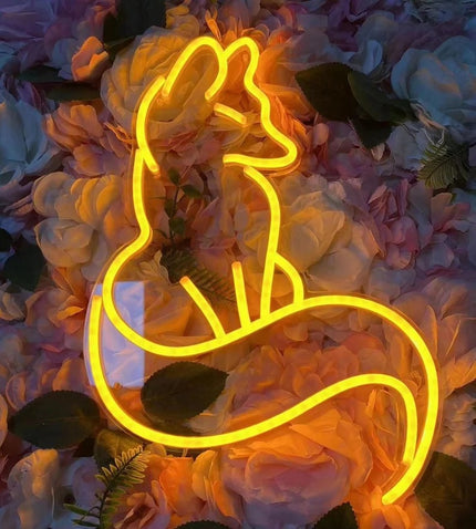 LED Neon Leuchte Fuchs als Wanddeko