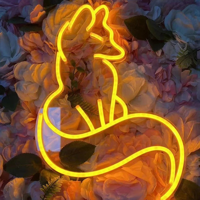 LED Neon Leuchte Fuchs als Wanddeko