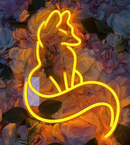 LED Neon Leuchte Fuchs als Wanddeko