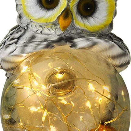 Solar Eule Gartenleuchte mit LED Kugel